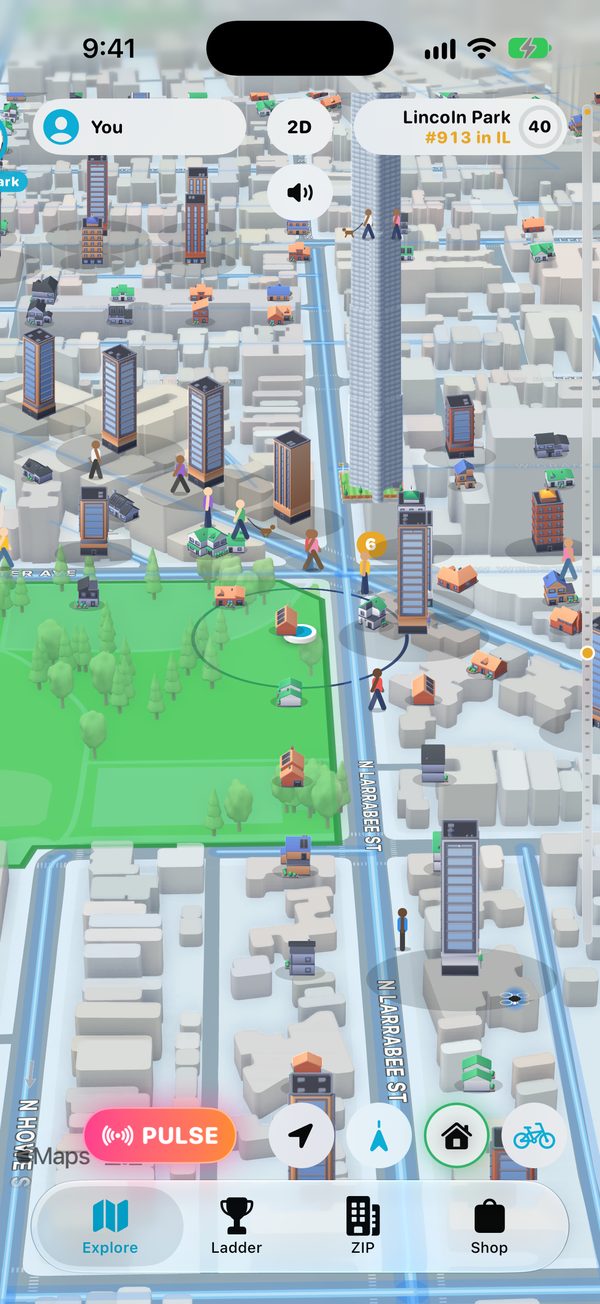 A built-up city